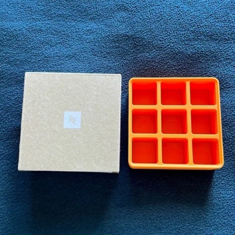 NWT Nespresso Limited Edition Orange Barista Ice Cube Tray